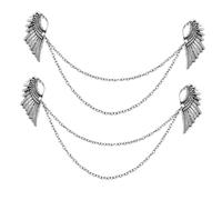 Yardwe Broche de Cadena para Traje de Hombre y Mujer Pin de Ala de Ángel Tono Plata Antigua 2 Unidades Accesorio Elegante para Cuellos y Ropa Adecuado para Ocasiones Formales E