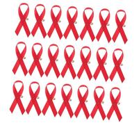 Yardwe Broche de Cinta Roja de Concienciación, Broches de Alfiler de 200 Unidades, Pin para Ropa, Símbolo Solidario para Mujer, Actividades Benéficas y Eventos Públicos, Color Rojo Intenso