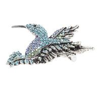 Yardwe Broche de Colibrí Pequeño Incrustaciones de Gemas de Imitación, Pin para Ropa de Mujer, Adecuado para Oficina y Eventos Casuales