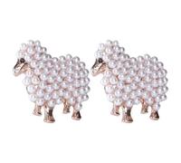 Yardwe Broche de Perlas de Imitación para Mujer, Pin Imperdible Vintage de Oveja Dorado, Juego 2 Piezas, Accesorio Multifuncional para Vestidos y Ropa Femenina