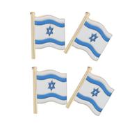 Yardwe Broche Pin de Insignia de Metal Bandera Israel Ondulado Patriótico para Ropa y Mochilas Conjunto 4 Piezas Joya Nacional Durable Obsequio
