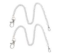 Yardwe Cadena de Reloj de Bolsillo Retro de Metal con Mosquetón, 2 Piezas | Clip Múltiple, Diseño con Eslabón Deslizante, para Cinturón y Cartera, Estilo Vintage Plata