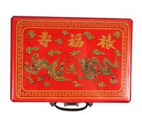 Yardwe Caja de Almacenamiento de Mahjong Vintage Caja Portátil Fichas de Mahjong Retro con Asa Hogar y Tiendas Multiusos