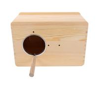 Yardwe Caja de cría de Madera para pájaros: 25 x 18 x 15 cm. Casa Nido para Loros, cacatúas y agapornis. Jaula de cría para periquitos con Percha y Orificio Redondo.