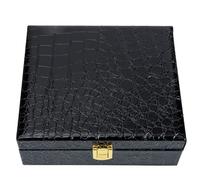 Yardwe Caja de Madera para Cigarros Portátil Diseño Abatible Textura de Imitación Cocodrilo Tamaño 17X15X65 CM Contenedor Seguro para Almacenamiento y Viaje