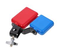 Yardwe Cencerro Doble De Percusión Para Niños, Accesorio Metálico Para Batería Diseño Pequeño Azul y Grande Rojo, Instrumento Musical Adecuado Para Aprendizaje y Actividades Musicales Infantiles