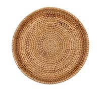 Yardwe Cesta Redonda de Ratán Tejida, Bandeja Decorativa para Hogar
