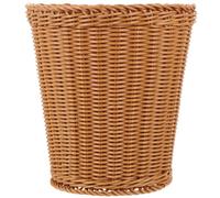 Yardwe Cesto de basura tejido cesta tejida decorativa cesto de basura tejido redonda marrón plástico multiuso para oficina en casa y cocina
