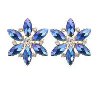 Yardwe Clip de Zapatos Mujer con Flor de Cristal Azul Oscuro Broche Decorativo Elegante para Adornar Botas y Tacones de Diseño Desmontable y Versátil para Zapatos y Accesorios