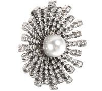 Yardwe Clip para Zapatos de Mujer Apliques de Flores en Forma de Sol, Hebilla Cuadrada Gemas de Imitación y Perlas, Accesorio Decorativo para Boda y Fiesta, Compatible Tacones y