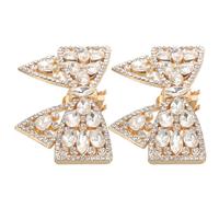 Yardwe Clip para Zapatos Mujer Lazo y Brillo Dorado, Accesorio Elegante de Metal y Piedras Brillantes Resistente al Desvanecimiento Adecuado para Bodas y Ocasiones Obsequios