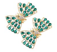 Yardwe Clips Decorativos para Zapatos Mujer Lazo de Gemas de Imitación Aleación Brillo Extraíble Accesorios Moda Boda Fiesta Tamaño Compacto