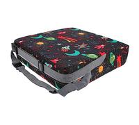 Yardwe Cojín de Asiento para Niños, Tapete Elevador Grueso de Poliéster y Esponja, Tamaño 32x32x8 Cm, Uso en Sillas Infantiles para Comedor, Color Negro Espacio Sideral, Seguro