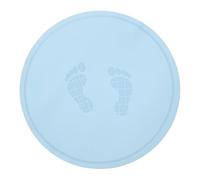 Yardwe Colchoneta para Saltar La Cuerda Antideslizante, Cojín Amortiguador Redondo De Ejercicio para Interiores, Tapete Deportivo De PVC Azul Claro Diseño De Huellas, para Entrenamiento En Casa