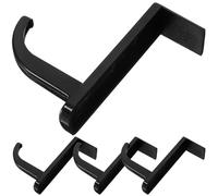 Yardwe Colgador de Auriculares Negro de Plástico Diseño Simple, Gancho para Colgar Auriculares en Pared Lisa, Paquete de 4 Unidades para Hogar y Oficina