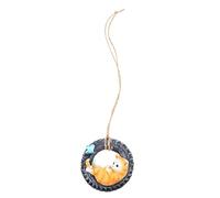 Yardwe Colgante Gatito Neumático Decoración Jaula Gato Rompecabezas De Juguete Figura De Gato Canalón Gato Adornos De Gato Figuritas Gato Al Aire Exterior Grey Resina