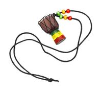 Yardwe Colgante Mini Djembe Africano De Madera Collar Hecho Mano Para Amantes Música Incluye Cuerda De Nylon Suave Accesorio Versátil Para Niño Niña y Adultos Regalo Para Fiestas