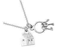 Yardwe Collar Colgante de Casa y Llave Aleación Unisex Elegante para Inauguración de Casa y Agente Inmobiliario Accesorios de Ropa