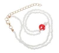 Yardwe Collar Colgante de Seta Creativa Cuentas de Arroz de Color Claro, Bisutería para Mujer, Collar Elegante para Uso Diario y Obsequio, Estilo Sencillo y Tejido Único, Joyería