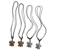 Yardwe Collar Colgante de Tortuga de Resina Color Hueso y Marrón, Estilo Europeo y Americano, 4 Piezas, Adorno Elegante para Mujer, Joyería de Fauna Marina, Accesorio Decorativo