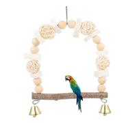Yardwe Columpio De Madera para Aves Perchero Colgante De Pájaro Juguete De para Periquitos y Aves Pequeñas Accesorio De Jaula Decorativo y Resistente