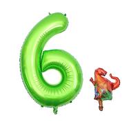 Yardwe Combinación de dinosaurio de globo digital azul decoración Número de dinosaurio globos de cumpleaños globos de cumpleaños de película de aluminio