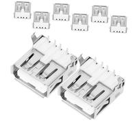 Yardwe Conector Usb Hembra 90 Grados Horizontal Patas Dobladas y Cubierta Trasera, Puerto Usb 2.0 Para Soldar, Pack 100 Unidades, Repuesto Para Dispositivos Electrónicos y Grabación Por Computadora