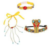 Yardwe Conjunto de Accesorios para Disfraz de Cleopatra Egipcia Diadema de Serpiente Pulsera de Cleopatra Tocado para Mujer Accesorios de Fiesta de Halloween 3 Piezas