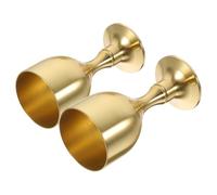 Yardwe Copas de Latón Vintage Pequeñas 20 G 2 Unidades, Cáliz Metálico para Ofrendas y Ceremonias Religiosas, Taza de Mesa Artesanal para Culto y Rituales Espirituales