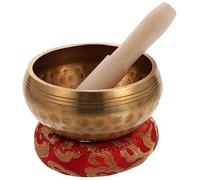 Yardwe Cuenco Budista De Cobre Cuenco Tibetano Para y Yoga De De Cobre Instrumento Musical Curativo Pequeño Cojín y Bolsa