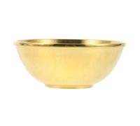 Yardwe Cuenco de Latón Dorado Cuenco Redondo Decorativo y Versátil de 10 Cm Tradicional para Suministros de Templo y Altares Budistas
