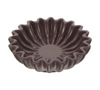 Yardwe Cuenco Decorativo de Cerámica Negro Borde Acanalado, Diseño Multifuncional y Moderno para Decoración de Escritorio y Hogar Elegante