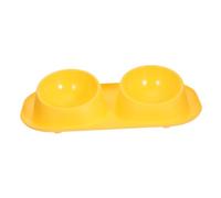 Yardwe Cuenco Doble para Mascotas Antideslizante Plato para Comida y Agua Comedero Portátil de Plástico para Gatos y Perros Interior y Exterior Fácil de Limpiar