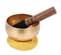 Yardwe Cuenco Tibetano De Meditación De Cobre 8 Cm Kit y Base Para Yoga Relajación Sonido Terapéutico Portátil Uso Espiritual y Decoración Budista