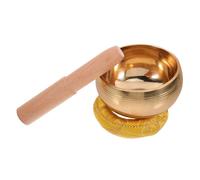 Yardwe Cuenco Tibetano Hecho a Mano 8 Cm Con Varilla De Madera y Cojín Acolchado, Instrumento Budista Para Meditación y Terapia Sonora, Estilo Nepalí Para Relajación