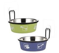 Yardwe Cuencos Elevados de Acero Inoxidable para Gatos Montados Pared, Soporte Colgante, 12 Cm, Aptos para Comida Húmeda y Seca, Ahorro de Espacio para Hogares y Apartamentos Pequeños