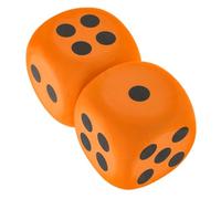 Yardwe Dados Cuadrados Grandes De Espuma Eva De 7,6 Cm, Dados para Juegos Infantiles y Accesorios para Fiestas Temáticas, 2 Piezas Color Naranja