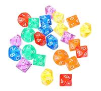 Yardwe Dados Poliédricos Transparentes de 10 Caras 0-9 para Juegos de Mesa 24 Piezas Educativos y Divertidos Aula para Juegos de Matemáticas y Entretenimiento Familiar