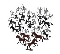 Yardwe de Caballeros y Caballos Miniaturas para Niños 52 Figuras Realistas de Soldados Juguetes de Guerra Medievales Decoraciones para Mesas de Arena Set de Juego
