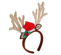 Yardwe Diadema de Reno Ligera y Cómoda con Brillos para Fiestas de Año Accesorios para Cabello con Diseño Acrílico de Botella de Cerveza para Celebraciones y Uso Diario