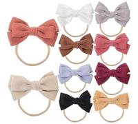 Yardwe Diademas para Bebés Lazos de Nailon Elásticas, 10 Colores Surtidos para Niña Recién Nacida, Accesorios Suaves para Cabeza Delicada y Complemento Otoño Ñiño