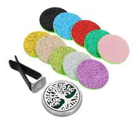 Yardwe Difusor de Aromaterapia para Coche con Clip de Ventilación, Medallón de Árbol Vida con Almohadillas Reutilizables para Perfume y Aceites Esenciales