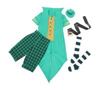 Yardwe Disfraz Infantil de y Duende Verde para Niñas Traje Completo con Sombrero y Pantalones para Halloween y Día de San Talla S