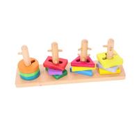 Yardwe Educativo de Bloques de Madera de Haya Geométricas para Bebés Puzzle de para Desarrollo Cognitivo y Coordinación Mano Seguro y Resistente Caídas