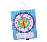 Yardwe Educativo de Reloj para Aprender Leer la Hora Reloj de Juguete Analógico con Punteros Móviles Superficie para Escribir y Borrar para Casa Escuela y Didáctico