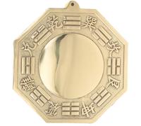 Yardwe Espejo Bagua de cobre puro con diseño convexo, decoración de puerta Feng Shui para proteger contra la energía negativa, espejo de pared dorado de 16 cm para el hogar y la oficina