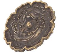 Yardwe Espejo de Cobre Dorado Diseño Chino Retro, Decoración Hogar y Escritorio, Adorno Multifuncional para Alejar la Mala Suerte y Mejorar la Energía