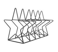 Yardwe Estante de Almacenamiento de CD y Organizador de Libros de Hierro Negro Estructura Simple para Oficina y Hogar, Portaperiódicos Funcional y Resistente