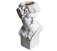 Yardwe Estatua De Estilo Romano Griego Jarrón De Flores Maceta Suculenta Contenedor De Pinceles De Maquillaje Portalápices De Resina Jarrón De David Maceta De Cabeza Decoración Artística