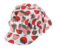 Yardwe Gorro de Cocina para Mujer Estampado Decorativo de Fresas, Ligero Algodón Transpirable, Cobertura Completa para Restaurantes y Procesamiento de Alimentos